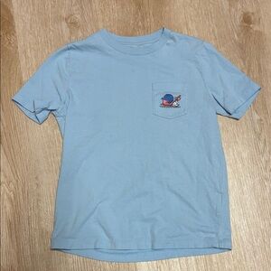 Vineyard Vines Sky Blue Baseball Whale Short Sleeve Cotton Tee size 7
